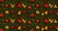 Festive red and gold Christmas ornament pattern Royalty Free Stock Photo