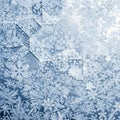 Intricate ice crystals form an abstract pattern, blending perfect hexagonal shapes and Royalty Free Stock Photo
