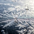 Crystalline structure with tiny bubbles trapped inside the ice adding Royalty Free Stock Photo