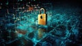 Intricate Illustration of Advanced Encryption Algorithms and Cryptographic Keys Ensuring Secure Data Transmission