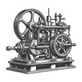 Intricate Industrial Machinery sketch vector Royalty Free Stock Photo