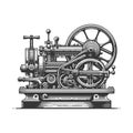 Intricate Industrial Machinery sketch raster Royalty Free Stock Photo