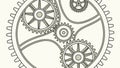 Intricate Interlocking Cogs and Gears Creating a Complex Mechanical System, vector design Generative AI Royalty Free Stock Photo