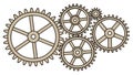 Intricate interlocking gears, representing complex systems and industrial design, vector design Generative AI Royalty Free Stock Photo