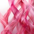 Intricate interweaving of pink ribbons