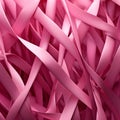 Intricate interweaving of pink ribbons