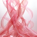 Intricate interweaving of pink ribbons