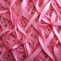 Intricate interweaving of pink ribbons