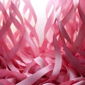 Intricate interweaving of pink ribbons