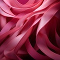 Intricate interweaving of pink ribbons