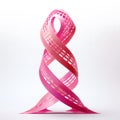 Intricate interweaving of pink ribbons