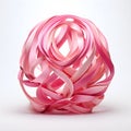 Intricate interweaving of pink ribbons