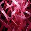 Intricate interweaving of pink ribbons