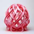 Intricate interweaving of pink ribbons