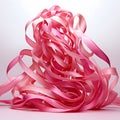 Intricate interweaving of pink ribbons