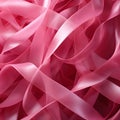 Intricate interweaving of pink ribbons