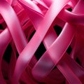 Intricate interweaving of pink ribbons