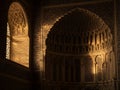 Intricate islamic architecture with illuminated arches Royalty Free Stock Photo