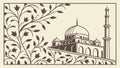 Intricate Islamic Mosque Architectural Corner Design, vector design Generative AI Royalty Free Stock Photo