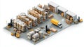 Modern Isometric Warehouse and Logistics Operations Royalty Free Stock Photo