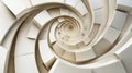 Abstract Ivory Spiraling Geometric Patterns with Subtle Depth and Textured Background Royalty Free Stock Photo