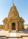 The intricate Jain temple Adeshwar Nath in Amar Sagar  Jaisalmer  Rajasthan  India Royalty Free Stock Photo