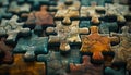 Intricate Jigsaw Puzzle Pieces Interlocking to Form a Detailed and Complex Whole, Representing Unity and Collaboration, A Symbol