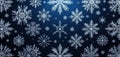 Mystical Winter Elaborate Snowflake Patterns Resembling Lace on a Rich Dark Blue Field, Captivating and Dramatic Royalty Free Stock Photo