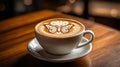 intricate latte art butterfly design on a cre ai generated Royalty Free Stock Photo