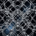 Metallic spheres and rods, resembling a molecular or atomic structure, Royalty Free Stock Photo