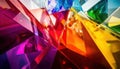 Colorful crystal facets creating a vibrant display of light and color Royalty Free Stock Photo