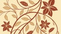 Intricate leaf and berry pattern, organic and flowing decorative design, vector design Generative AI Royalty Free Stock Photo
