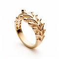 Intricate Leaf Design Yellow Gold Ring Inspired By Rococo Decadence