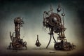 Intricate machinery, cyberpunk perpetuum mobile device, Generative Ai