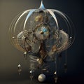 Intricate machinery, cyberpunk perpetuum mobile device, Generative Ai