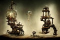 Intricate machinery, cyberpunk perpetuum mobile device, Generative Ai Royalty Free Stock Photo