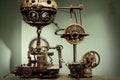 Intricate machinery, cyberpunk perpetuum mobile device, Generative Ai