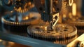 Intricate machinery with precision engineering in focus Royalty Free Stock Photo