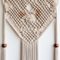 Intricate Macrame Wall Hanging with Delicate Knots and Natural Elements Royalty Free Stock Photo