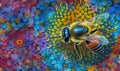 Intricate macro shot of a honeybee\'s wings in motion Creating using generative AI tools