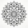 Intricate Mandala Line Drawing: Black And White Coloring Page Royalty Free Stock Photo