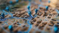 The Intricate Map Navigation Pins.AI generated image Royalty Free Stock Photo