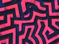 Intricate Maze of Bold Contrasting Shapes and Patterns in Vibrant
