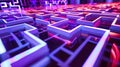 Intricate Maze With Multicolored Pathways