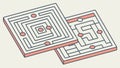 Intricate Maze Puzzle Game, Intellectual Challenge and Problem Solving, vector design Generative AI Royalty Free Stock Photo