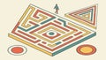 Intricate Maze Puzzle Pattern, Challenge Problem Solving Solution, vector design Generative AI Royalty Free Stock Photo