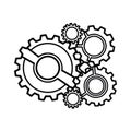 Intricate mechanical gears in a complex arrangement forming a cohesive system Royalty Free Stock Photo