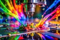 Intricate Mechanics of Inkjet Printing A Macro Exploration of Printer Head Nozzles in Action
