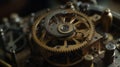 The Intricate Mechanics of Time: A Super Detailed Look at Clockwork in 8K Royalty Free Stock Photo