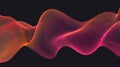 Futuristic Abstract Waveform Grid Background Glowing Orange and Pink Against Dark Background Royalty Free Stock Photo